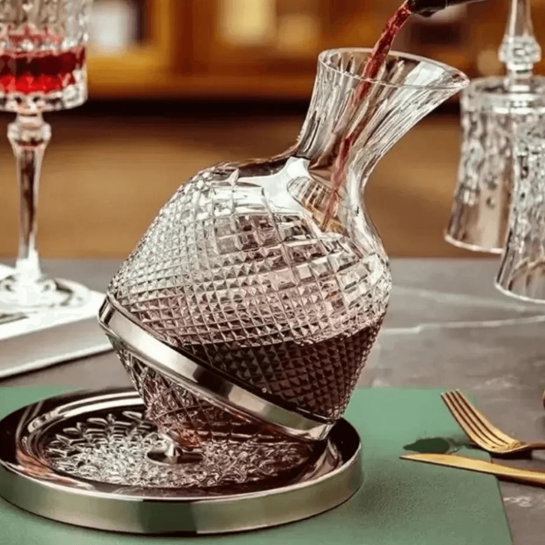 360° Rotierender Kristall-Weindekanter