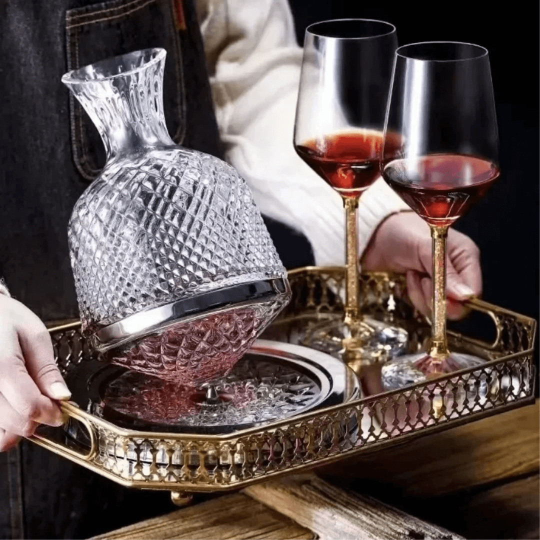 360° Rotierender Kristall-Weindekanter