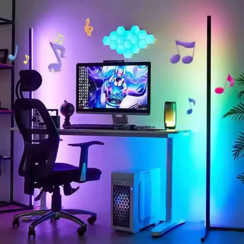 LED RGB Stehleuchte Minimalistisch mit Fernbedienung