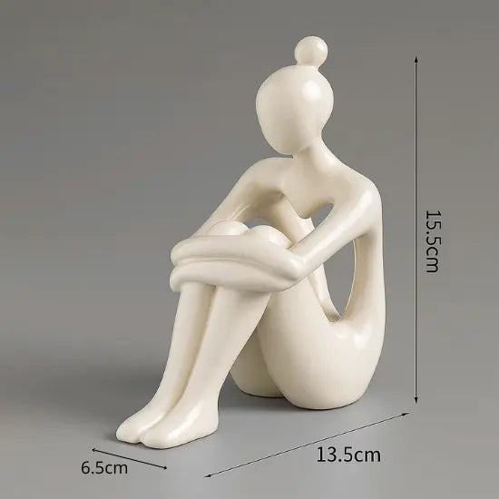 Moderne Lesende Figur – Abstrakte Dekoskulptur