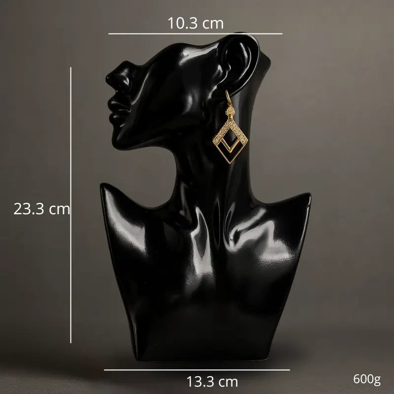 Dekorative Keramikvase Gesicht in Schwarz