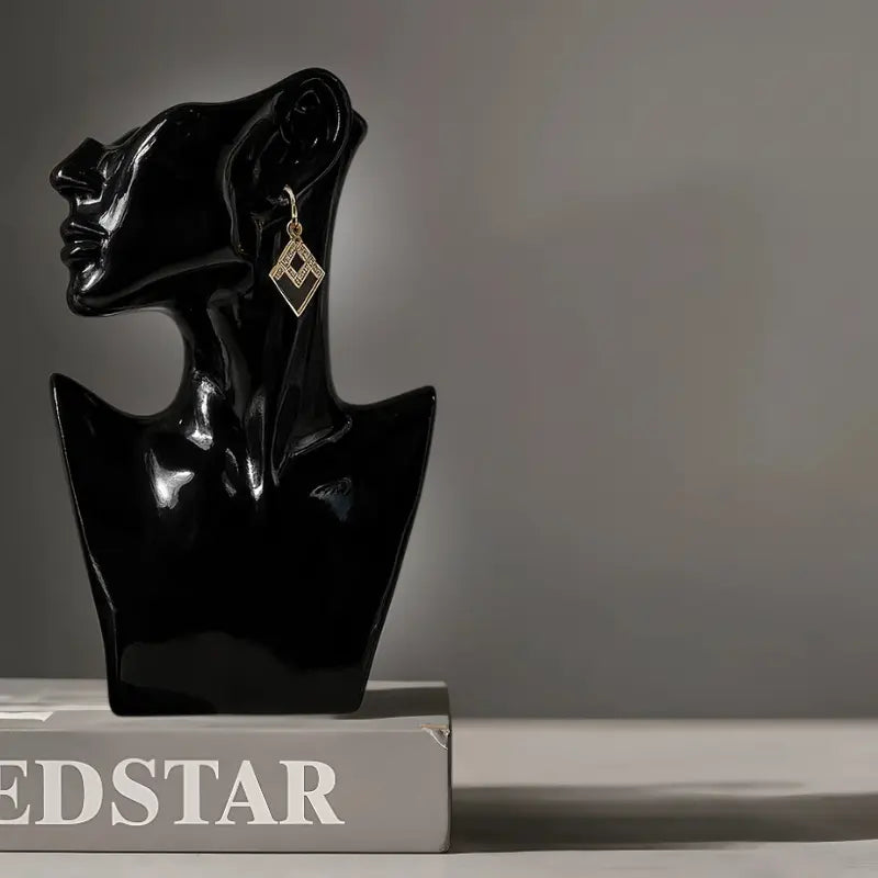 Dekorative Keramikvase Gesicht in Schwarz